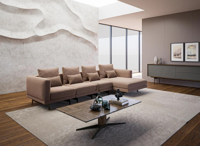 Beige Upholstered furniture Luxury Corner Suite Corner sofa L-shape Designer Furnishings